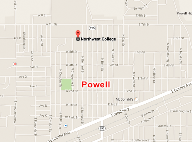 Map of Powell, Wyoming
