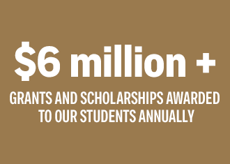 $6 million plus in grants and scholarships awardsed to our students annually