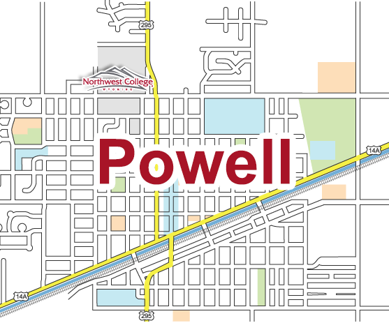 Map of Powell, WY